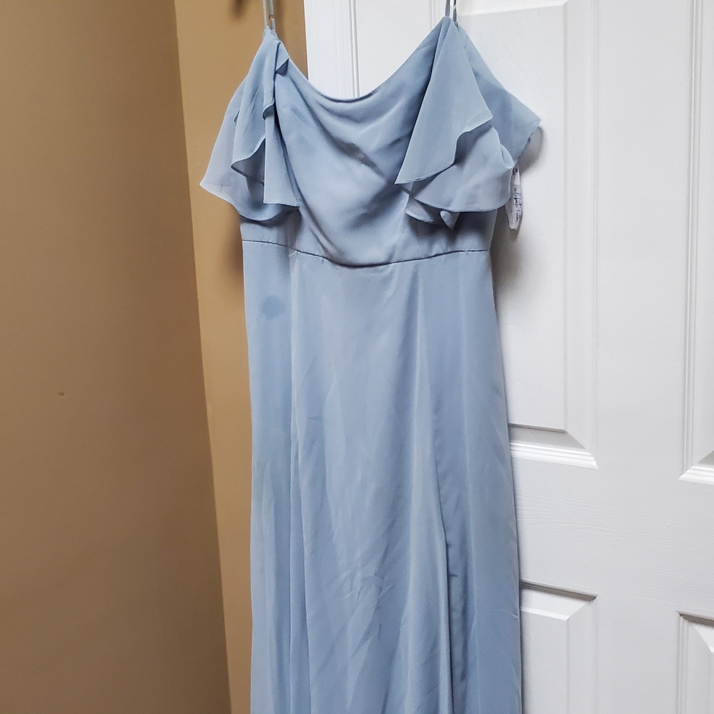 Elegant Blue Off-Shoulder Dress